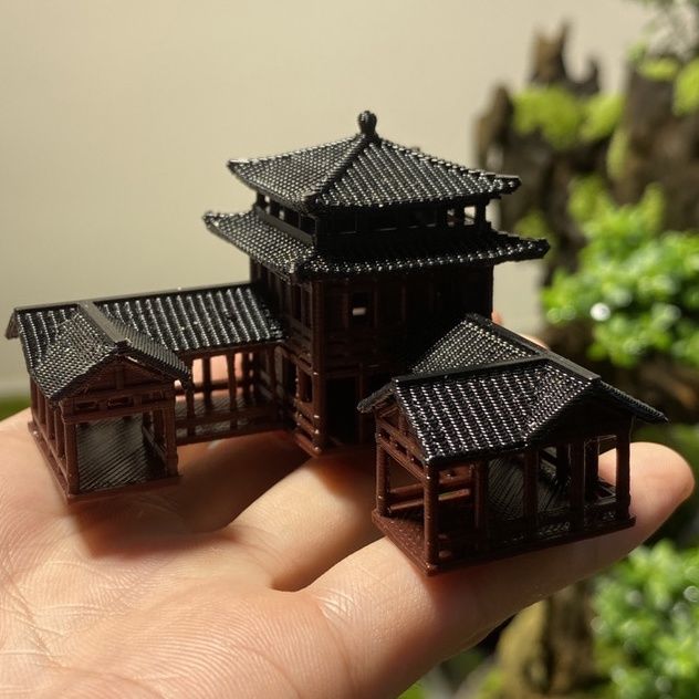 Aquarium Plant Ornament - Plastics Chinese Style Ancient Architectural Model