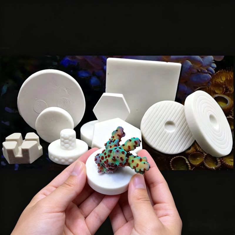 Aquarium Plant Ornament - SPS Ceramic Coral Frag Plugs Base