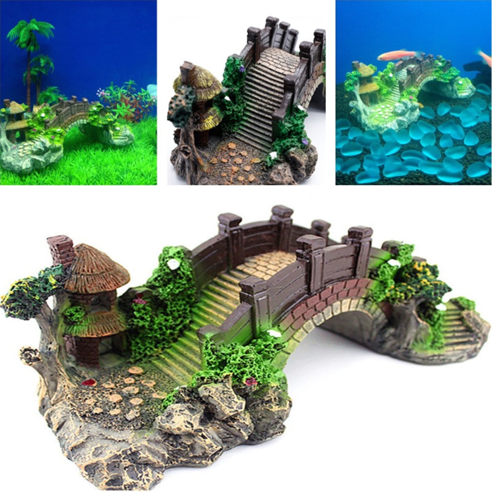 Aquarium Plant Design - Aquarium Fish Tank Vintage Decorative Bridge