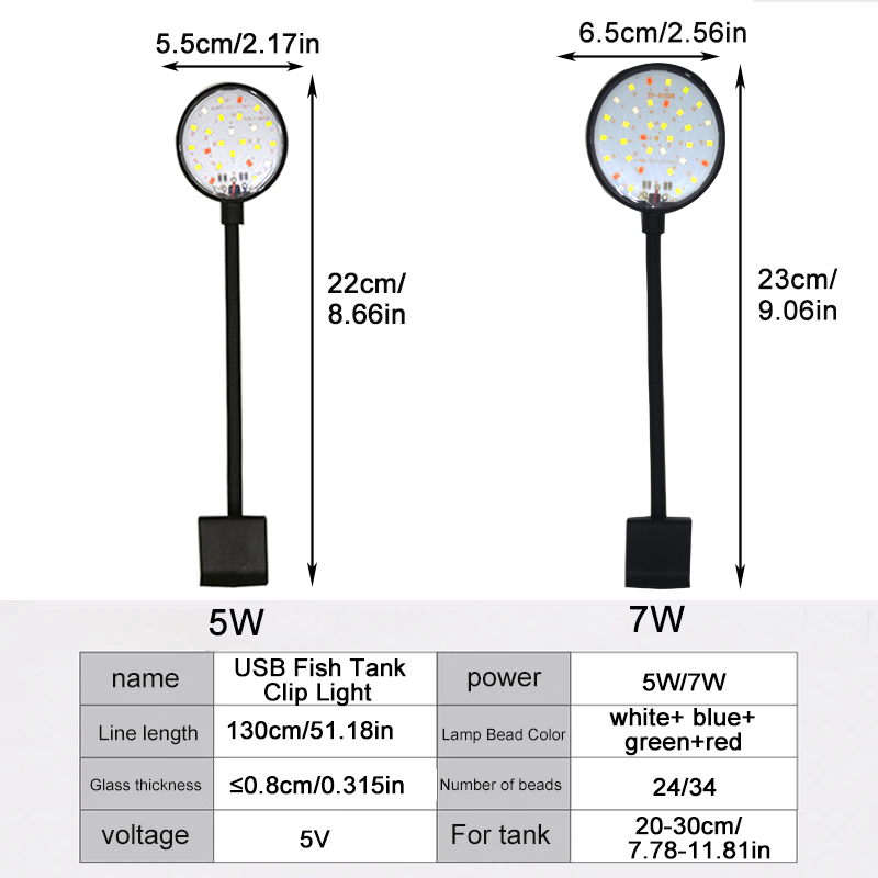 USB Aquarium LED Lamp Fish Tan - đánh giá và giá Aquarium Plant Ornament