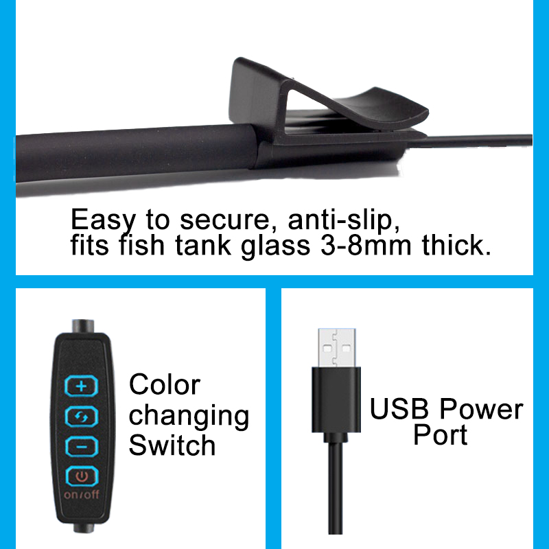 USB Aquarium LED Lamp Fish Tan - đánh giá và giá Aquarium Plant Ornament